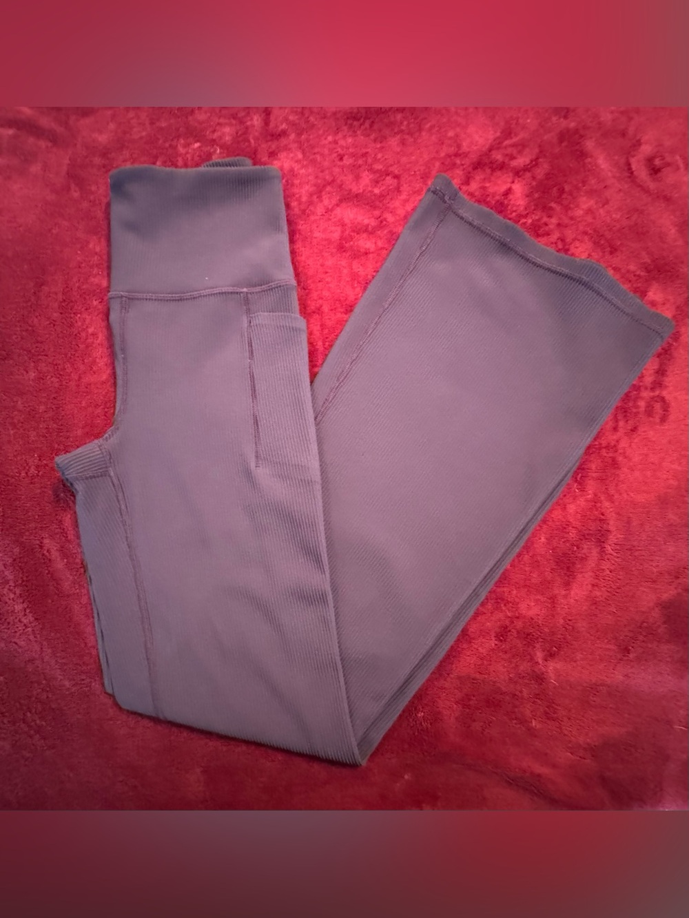 Athleta Ribbed Flare Lounge Pants in Mauve